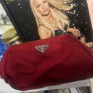 Prada Burgundy Cosmetic Bag small